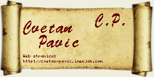 Cvetan Pavić vizit kartica